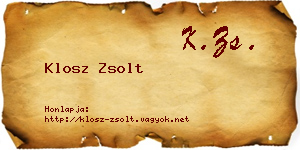 Klosz Zsolt névjegykártya